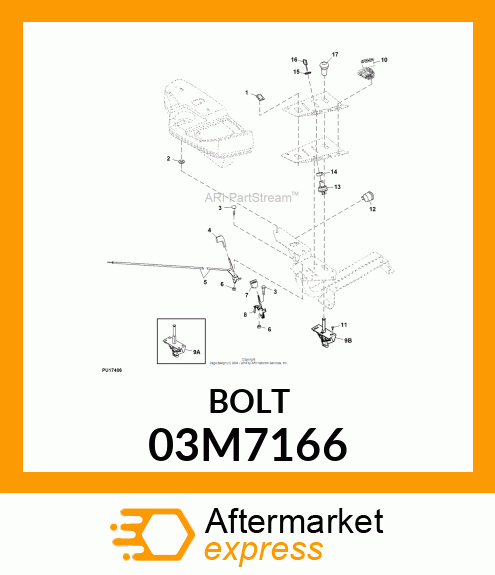 BOLT, RD HD SQ LONG NECK, METRIC 03M7166