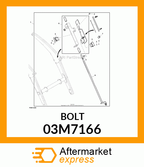 BOLT, RD HD SQ LONG NECK, METRIC 03M7166