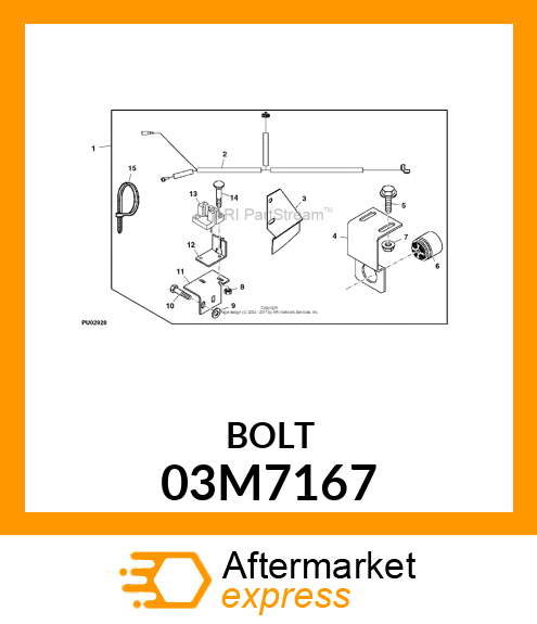 BOLT, RD HD SQ LONG NECK, METRIC 03M7167