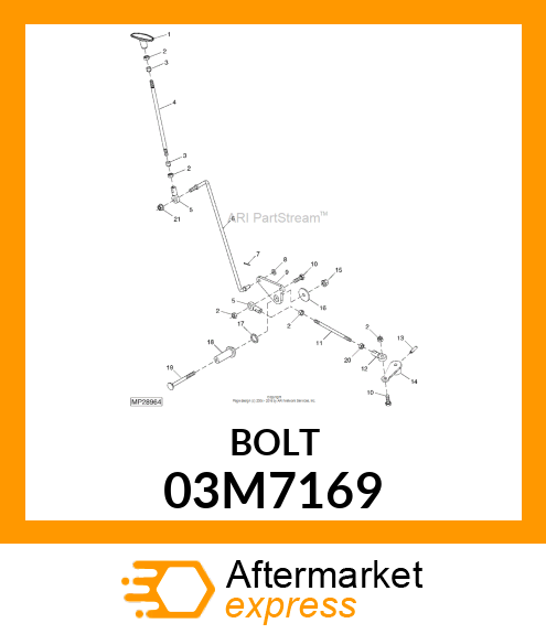 BOLT, RD HD SQ LONG NECK, METRIC 03M7169