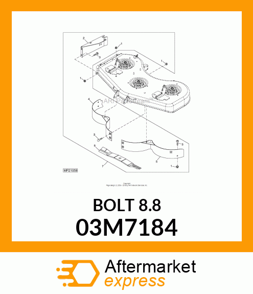 BOLT, RD HD SQ SHORT NECK, METRIC 03M7184