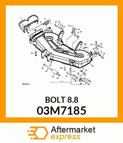 BOLT, RD HD SQ SHORT NECK, METRIC 03M7185