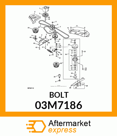 BOLT, RD HD SQ SHORT NECK, METRIC 03M7186