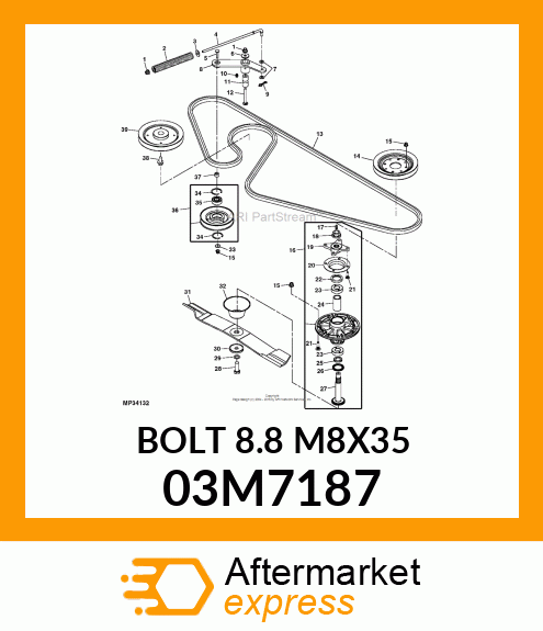 BOLT, RD HD SQ SHORT NECK, METRIC 03M7187