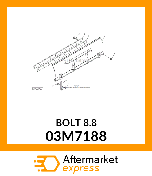 BOLT, RD HD SQ SHORT NECK, METRIC 03M7188