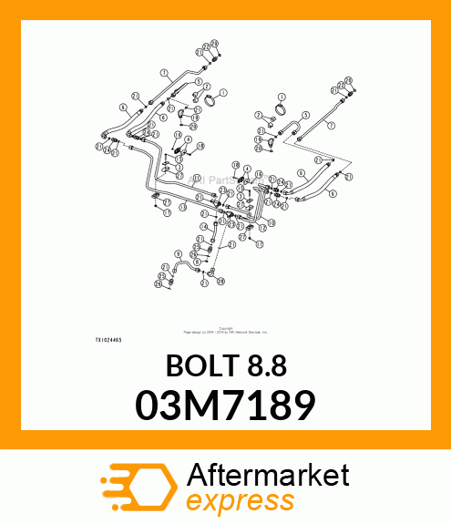 BOLT, RD HD SQ SHORT NECK, METRIC 03M7189