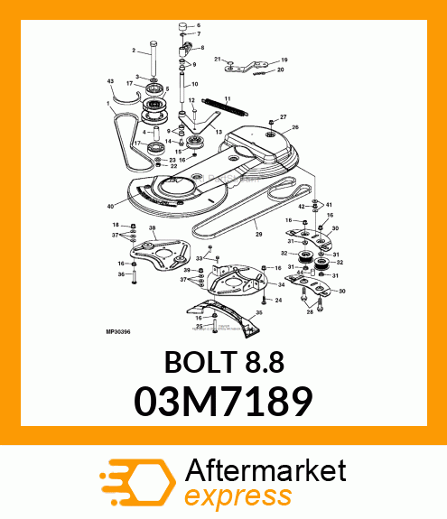 BOLT, RD HD SQ SHORT NECK, METRIC 03M7189