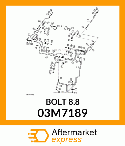 BOLT, RD HD SQ SHORT NECK, METRIC 03M7189