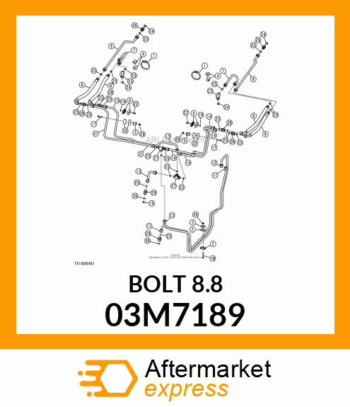 BOLT, RD HD SQ SHORT NECK, METRIC 03M7189