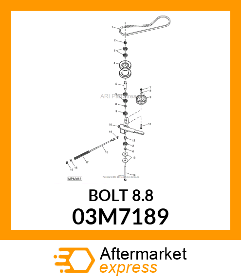 BOLT, RD HD SQ SHORT NECK, METRIC 03M7189