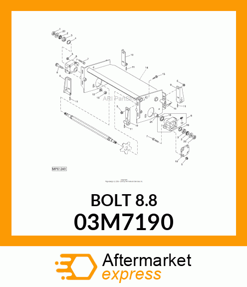 BOLT, RD HD SQ SHORT NECK, METRIC 03M7190