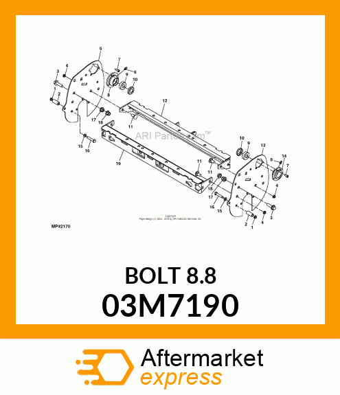 BOLT, RD HD SQ SHORT NECK, METRIC 03M7190