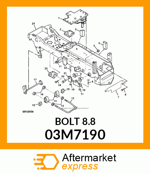 BOLT, RD HD SQ SHORT NECK, METRIC 03M7190