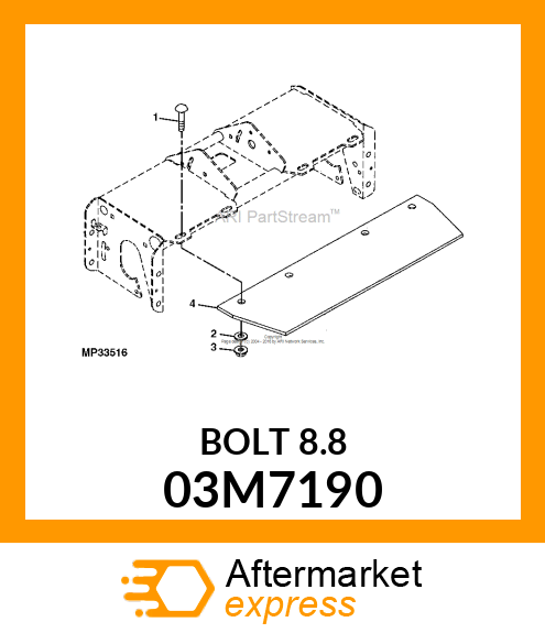 BOLT, RD HD SQ SHORT NECK, METRIC 03M7190