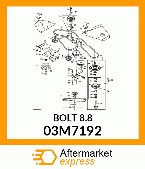 BOLT, RD HD SQ SHORT NECK, METRIC 03M7192