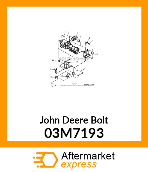 BOLT, RD HD SQ SHORT NECK, METRIC 03M7193