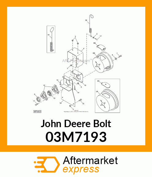 BOLT, RD HD SQ SHORT NECK, METRIC 03M7193