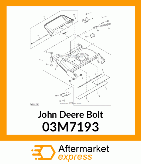 BOLT, RD HD SQ SHORT NECK, METRIC 03M7193