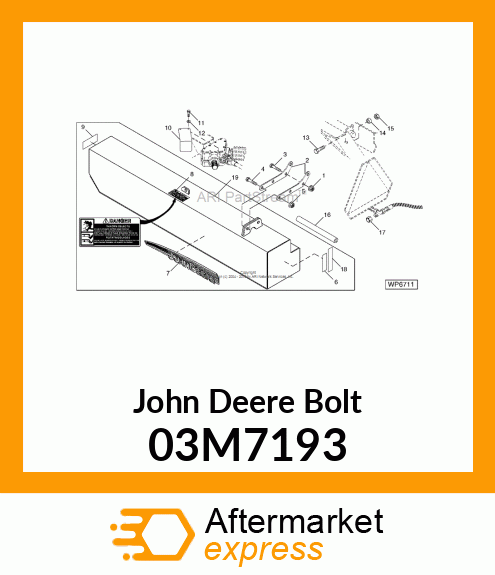 BOLT, RD HD SQ SHORT NECK, METRIC 03M7193