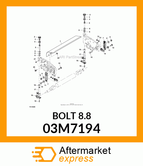 BOLT, RD HD SQ SHORT NECK, METRIC 03M7194