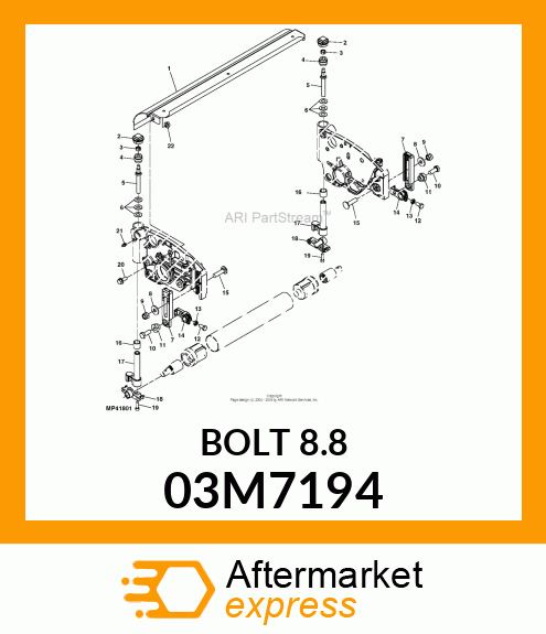 BOLT, RD HD SQ SHORT NECK, METRIC 03M7194