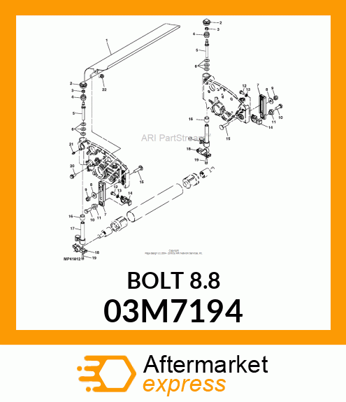 BOLT, RD HD SQ SHORT NECK, METRIC 03M7194