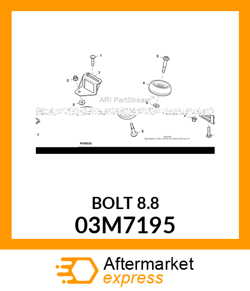 BOLT, RD HD SQ SHORT NECK, METRIC 03M7195