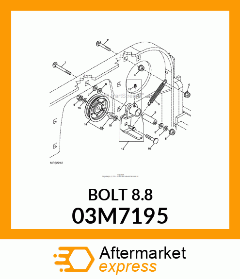 BOLT, RD HD SQ SHORT NECK, METRIC 03M7195