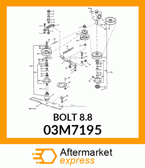 BOLT, RD HD SQ SHORT NECK, METRIC 03M7195