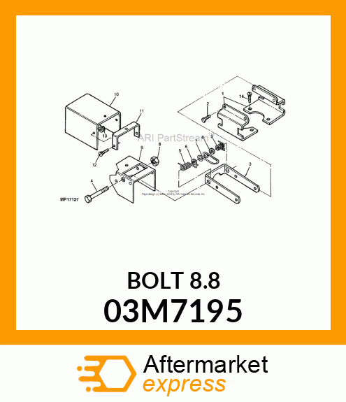 BOLT, RD HD SQ SHORT NECK, METRIC 03M7195