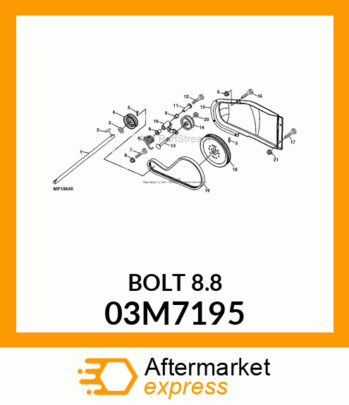 BOLT, RD HD SQ SHORT NECK, METRIC 03M7195