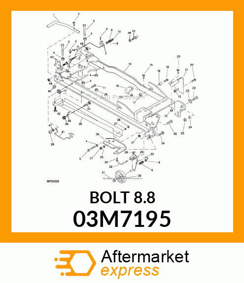 BOLT, RD HD SQ SHORT NECK, METRIC 03M7195