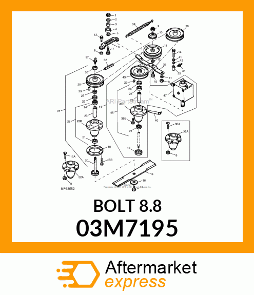 BOLT, RD HD SQ SHORT NECK, METRIC 03M7195