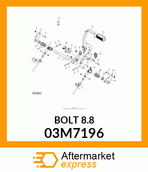 BOLT, RD HD SQ SHORT NECK, METRIC 03M7196