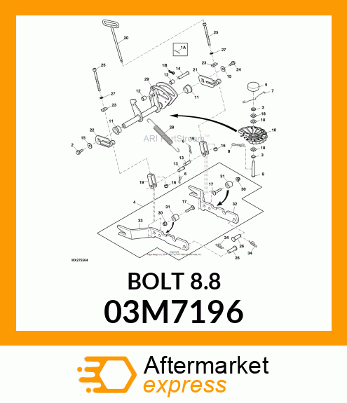 BOLT, RD HD SQ SHORT NECK, METRIC 03M7196