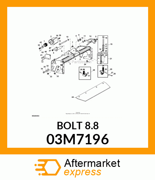 BOLT, RD HD SQ SHORT NECK, METRIC 03M7196