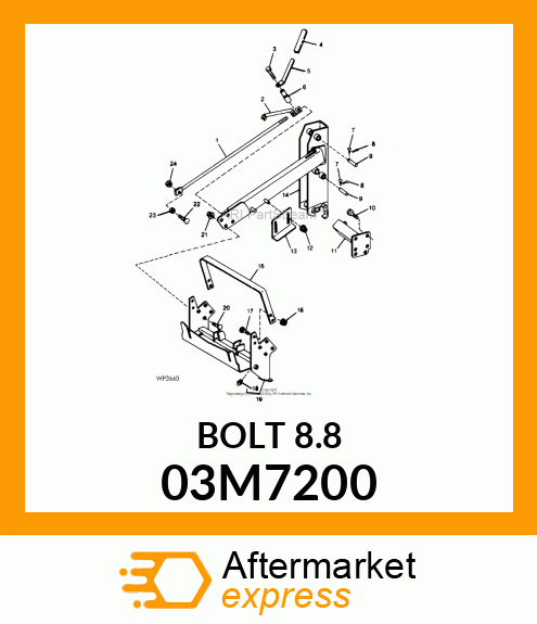 BOLT, RD HD SQ SHORT NECK, METRIC 03M7200