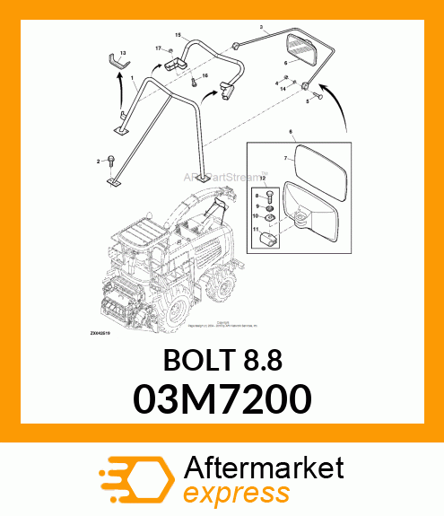 BOLT, RD HD SQ SHORT NECK, METRIC 03M7200