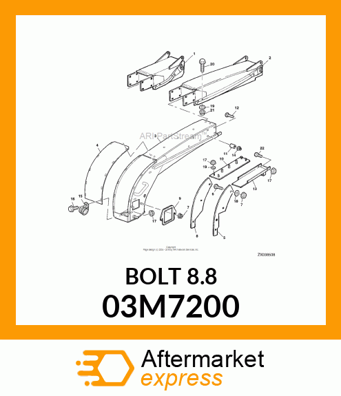 BOLT, RD HD SQ SHORT NECK, METRIC 03M7200