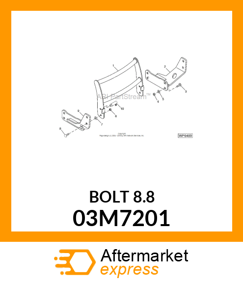 BOLT, RD HD SQ SHORT NECK, METRIC 03M7201