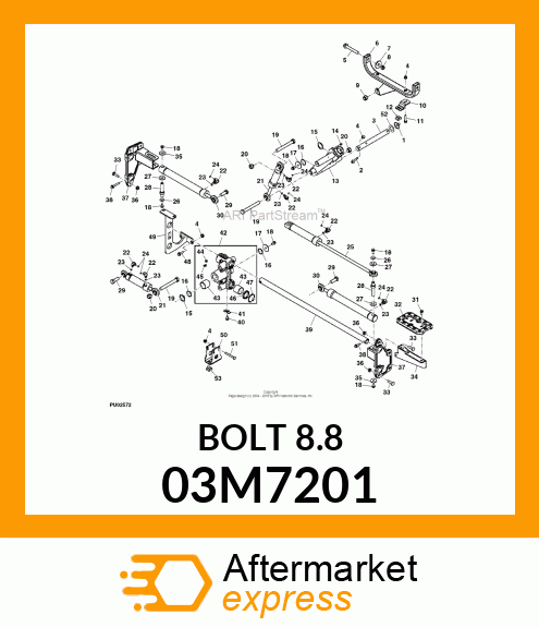 BOLT, RD HD SQ SHORT NECK, METRIC 03M7201