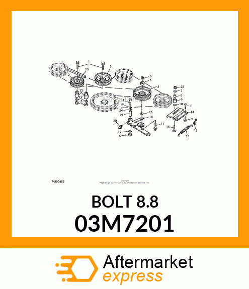 BOLT, RD HD SQ SHORT NECK, METRIC 03M7201