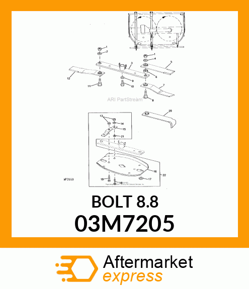 BOLT, RD HD SQ SHORT NECK, METRIC 03M7205