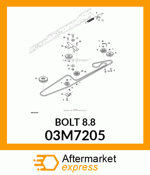 BOLT, RD HD SQ SHORT NECK, METRIC 03M7205