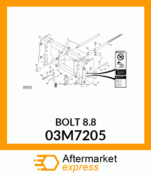 BOLT, RD HD SQ SHORT NECK, METRIC 03M7205