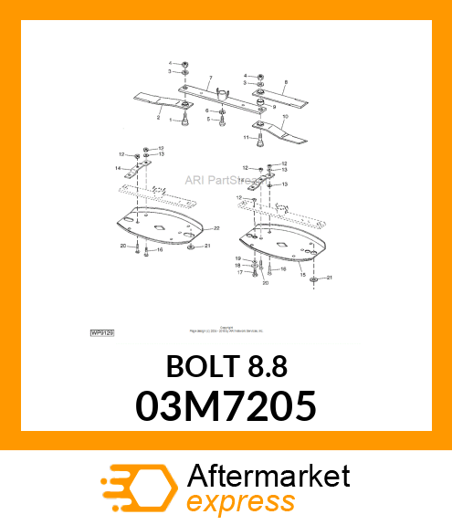 BOLT, RD HD SQ SHORT NECK, METRIC 03M7205