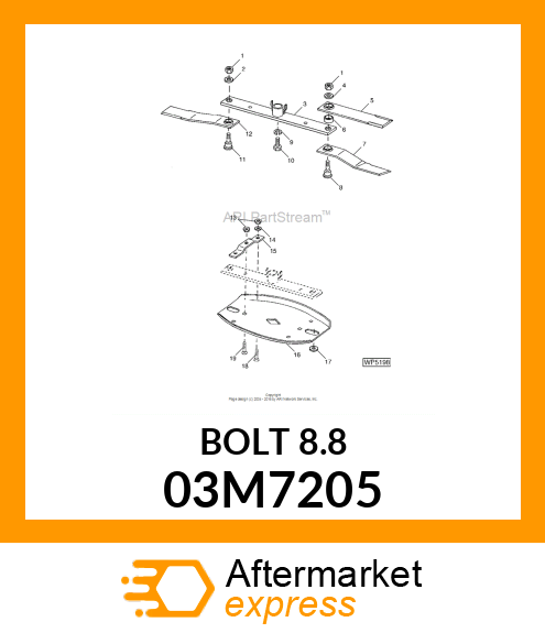 BOLT, RD HD SQ SHORT NECK, METRIC 03M7205