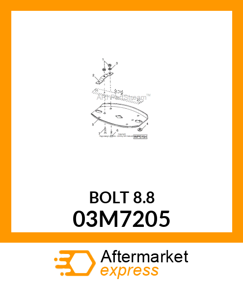 BOLT, RD HD SQ SHORT NECK, METRIC 03M7205