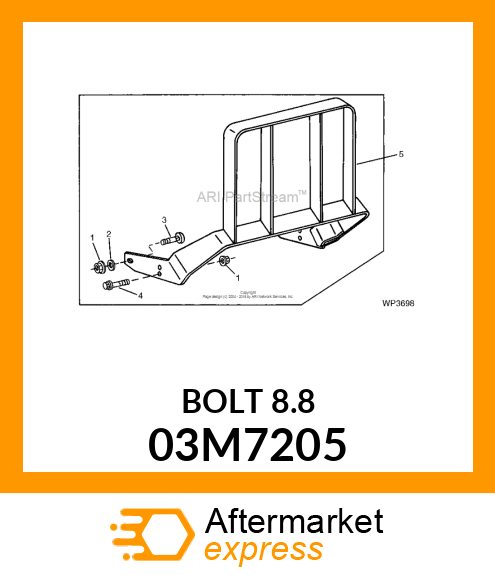 BOLT, RD HD SQ SHORT NECK, METRIC 03M7205