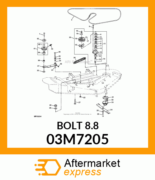 BOLT, RD HD SQ SHORT NECK, METRIC 03M7205